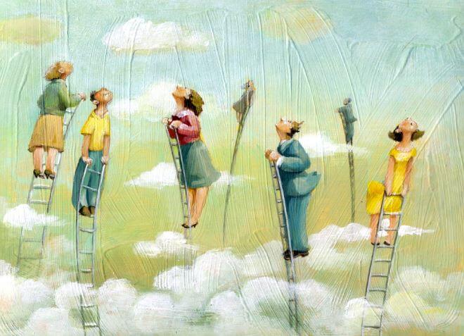 persone scale cielo